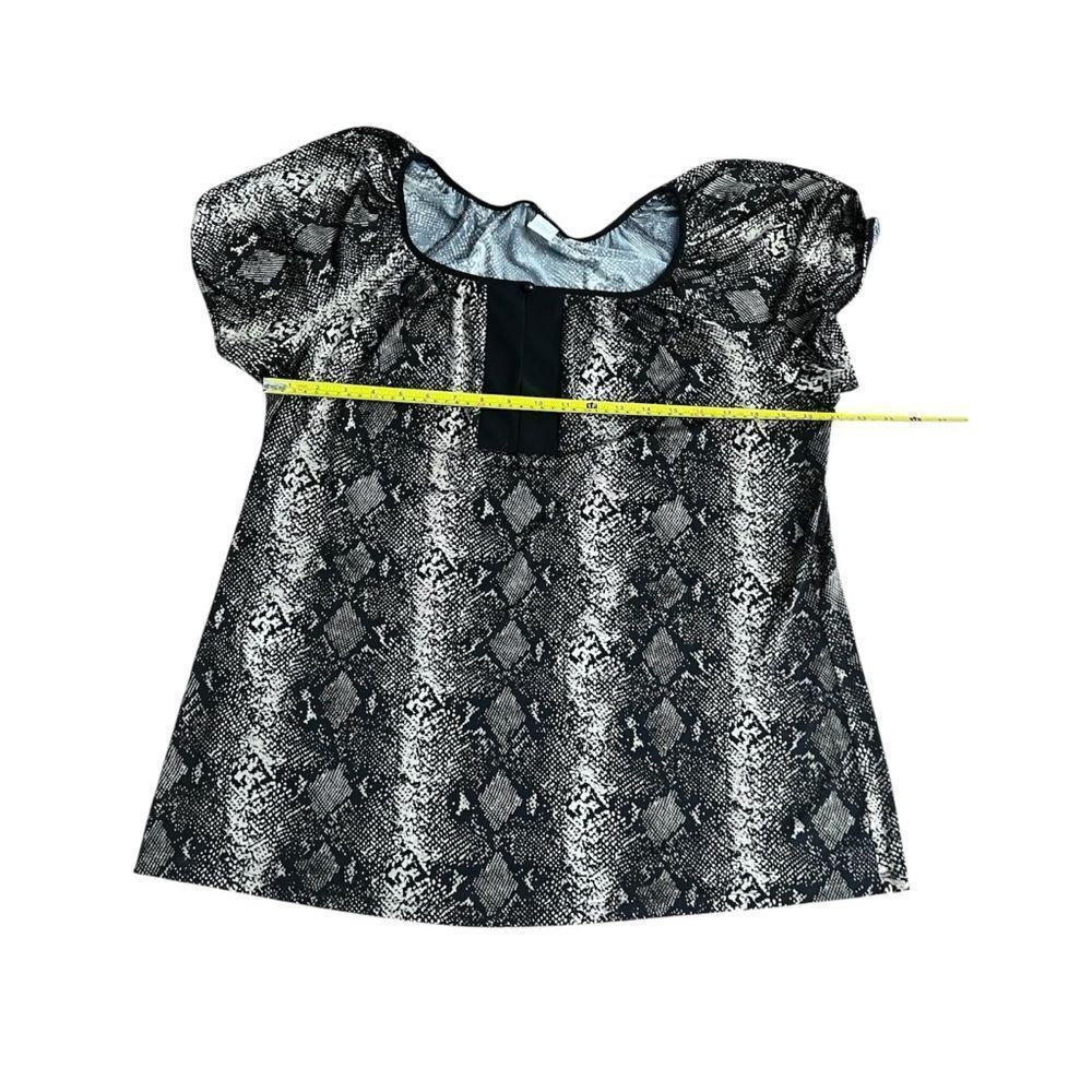 Perseption Black And Tan Python Patterned Blouse … - image 3